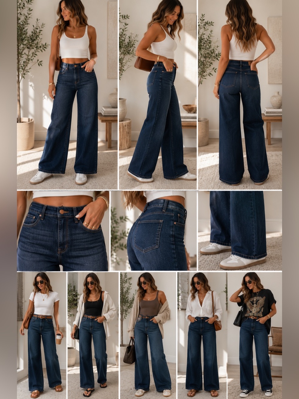 NWT Judy Blue High Rise Ankle Wide Leg Jeans 11/30 Dark Wash Stretch
